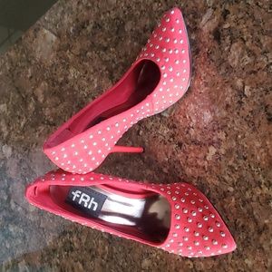 Frh heels. Red with studs.